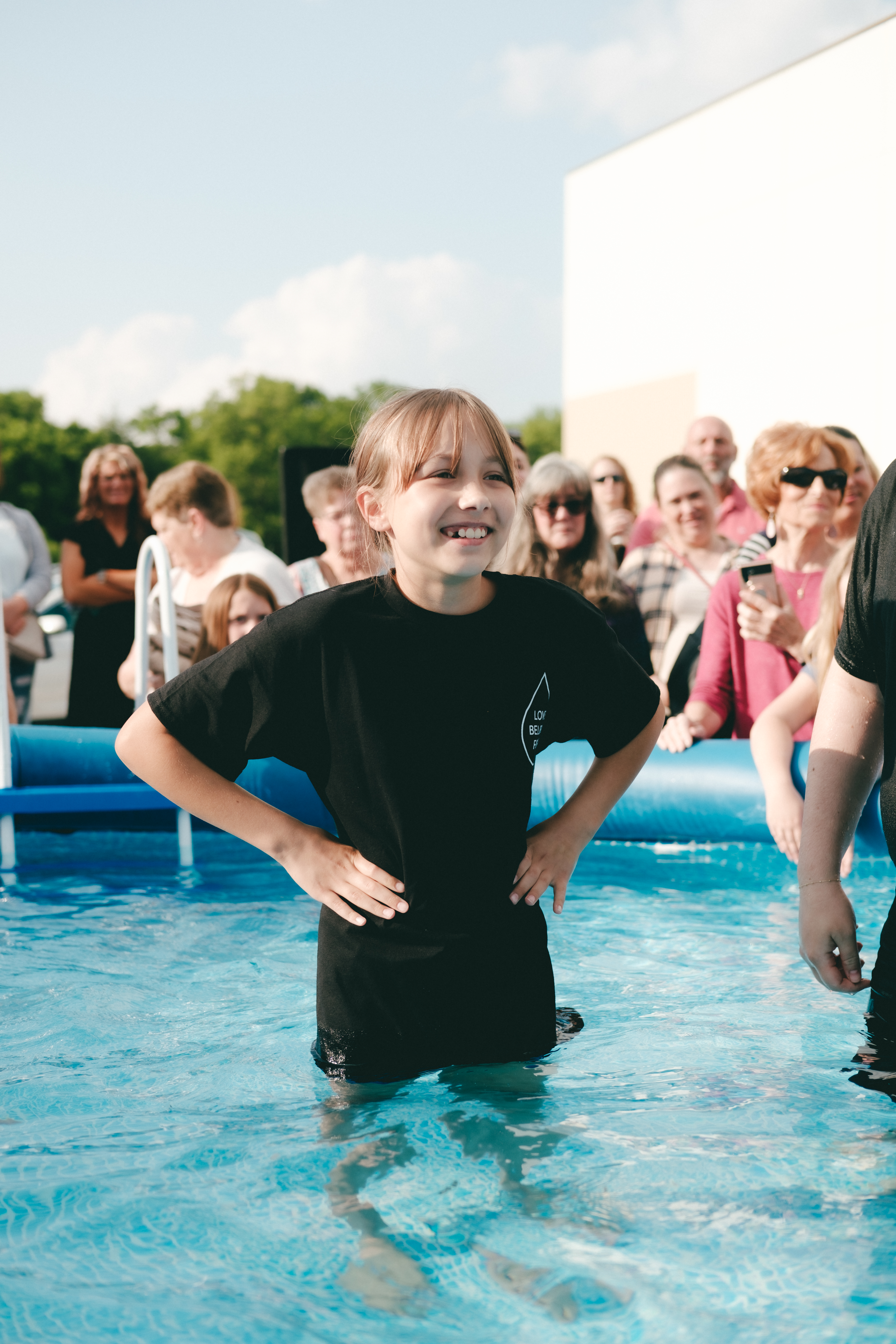 Child being baptized. 